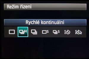 režimy řízení fotoaparát